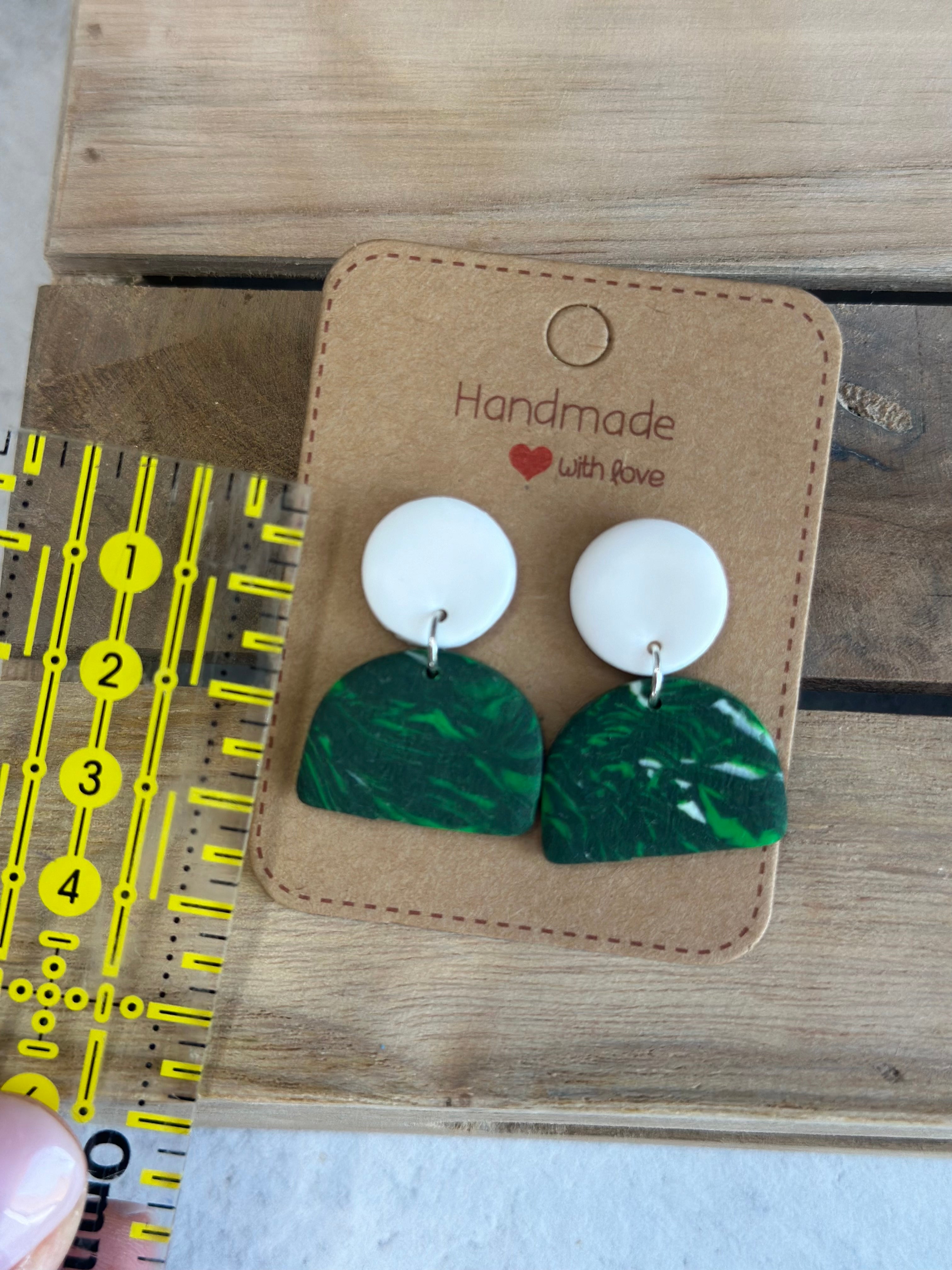 Ohrstecker -Green/white-