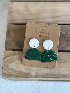 Ohrstecker -Green/white-