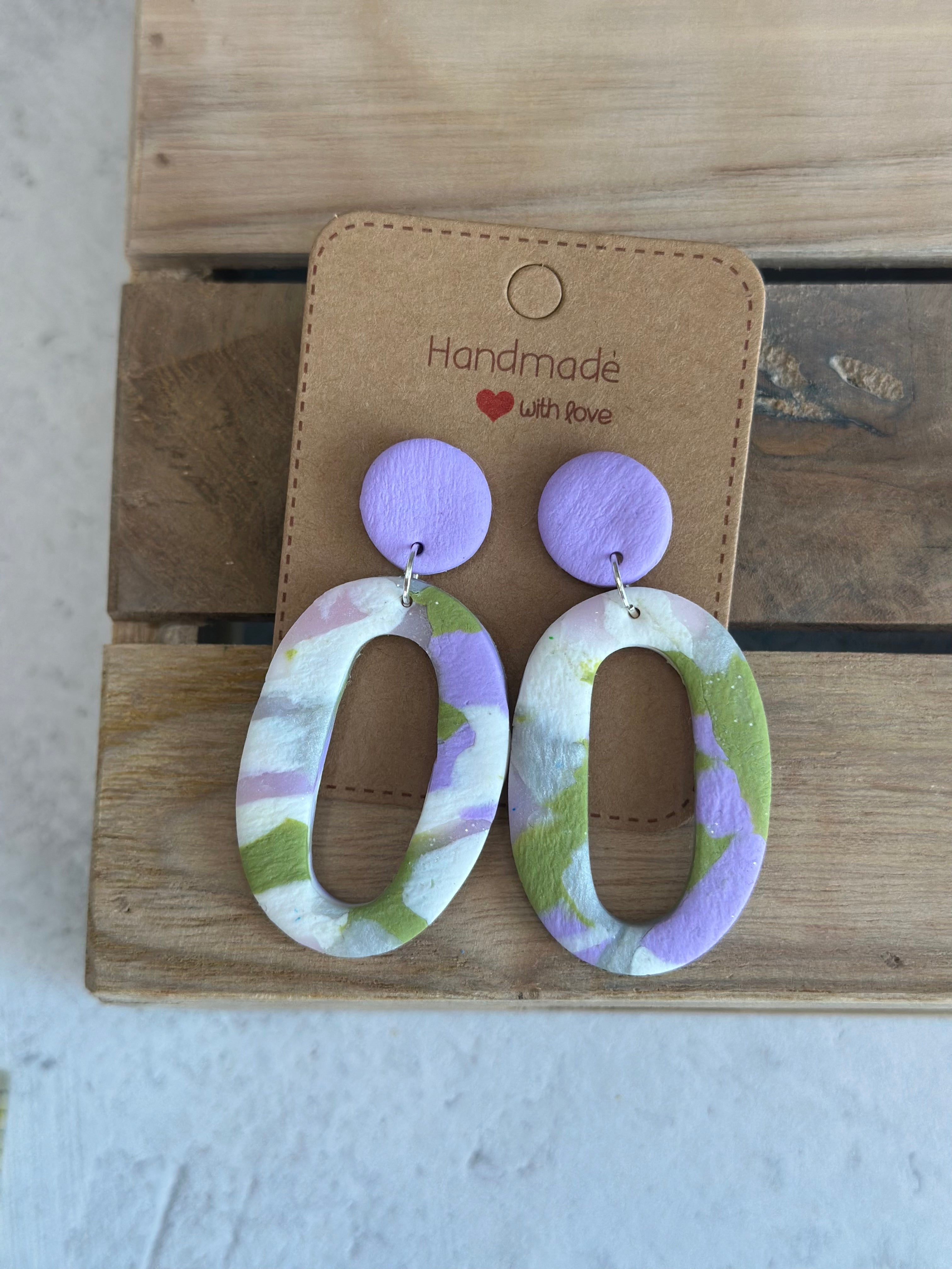 Ohrstecker - purple ring -