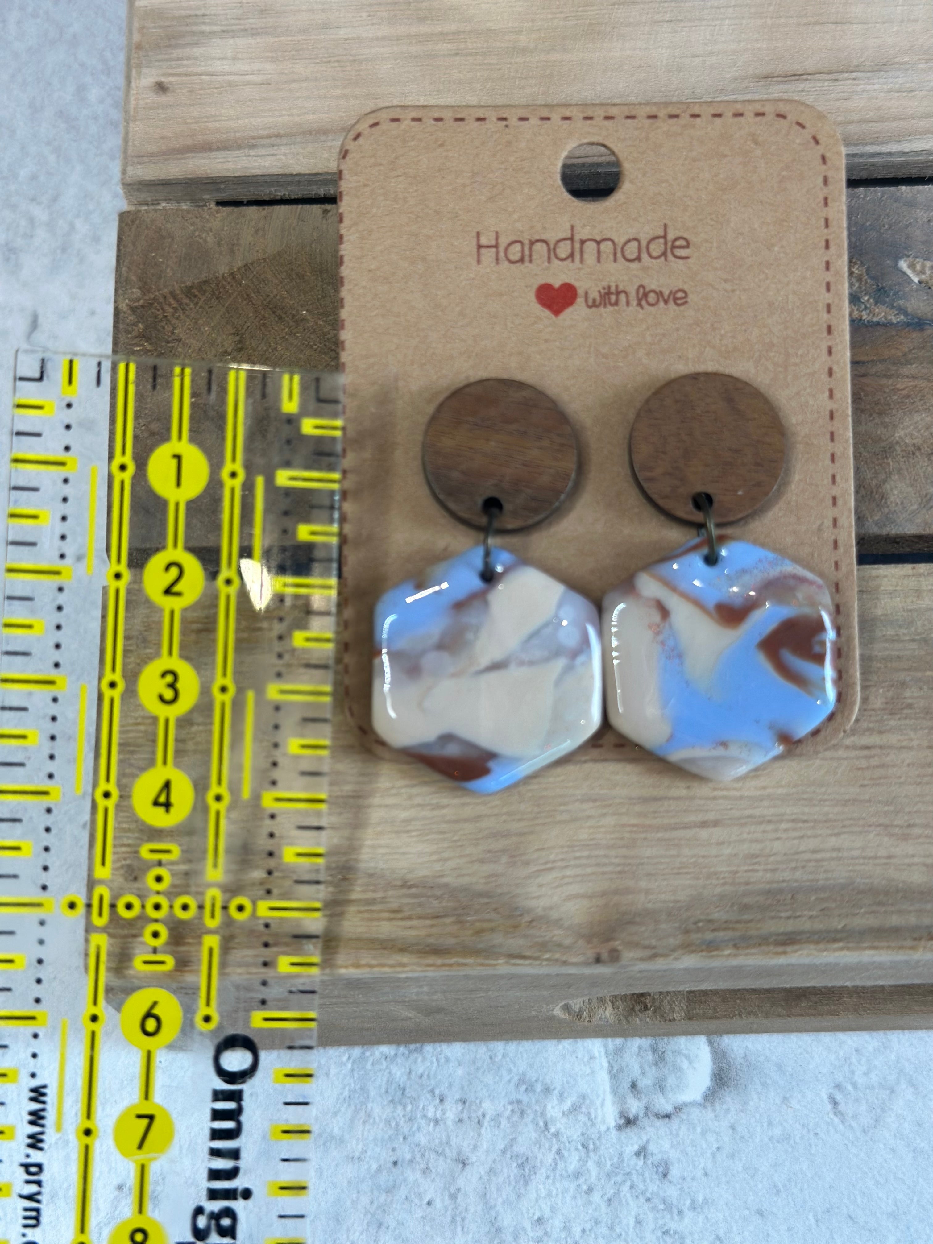 Ohrstecker -hexagon-