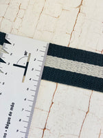 Lade das Bild in den Galerie-Viewer, Gurtband Baumwolle Steifen grau 4cm
